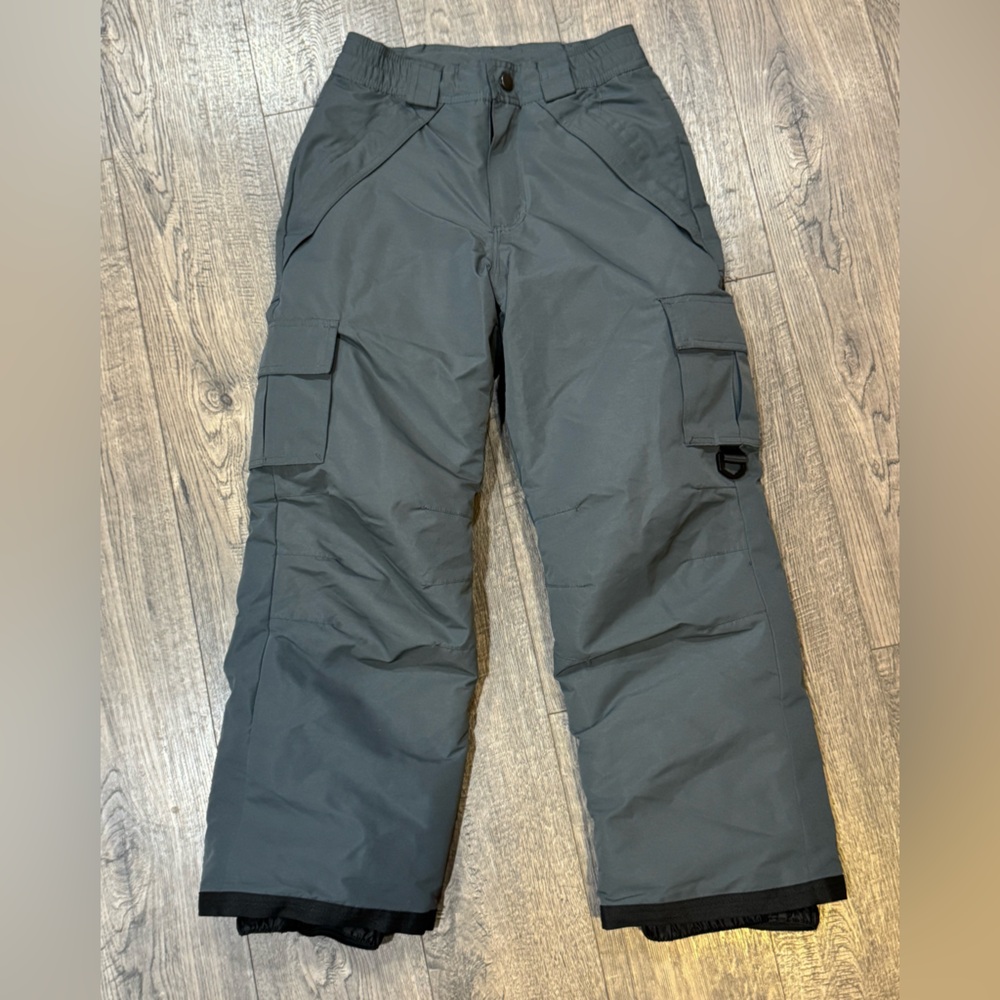 ICEBURG Outerwear insulated ski pants Youth 8/10 grey lined front/side pockets